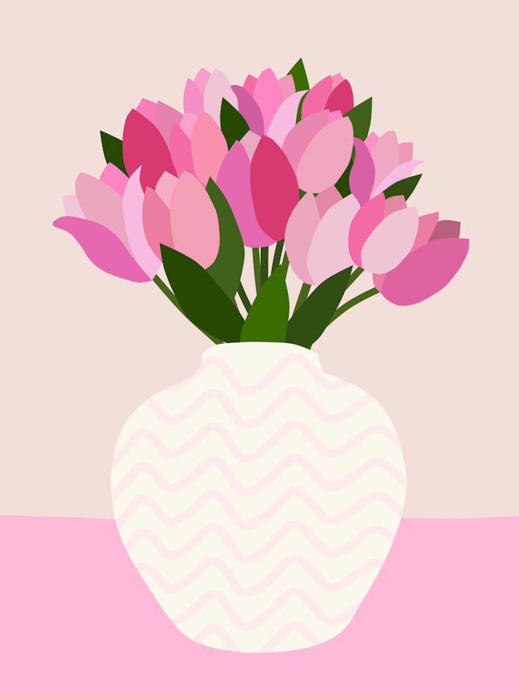 Tulip Arrangement - Floral Vase Pink