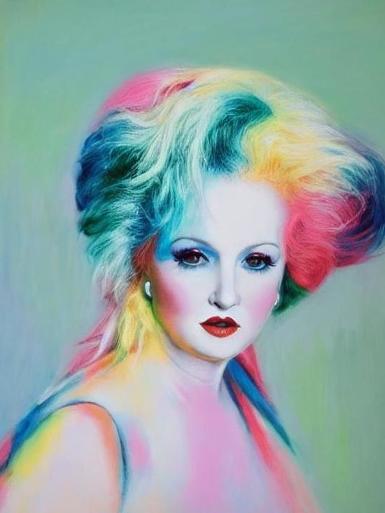 Cyndi Lauper Colourful Illustration