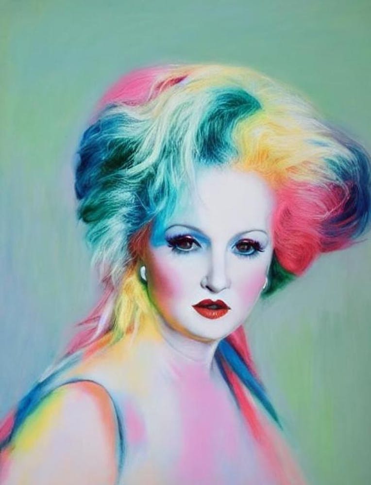 Cyndi Lauper Colourful Illustration