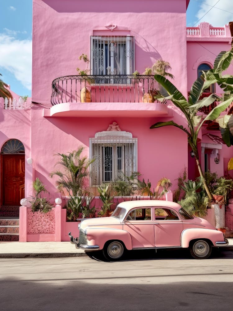 Pink House In Cuba Mexican life