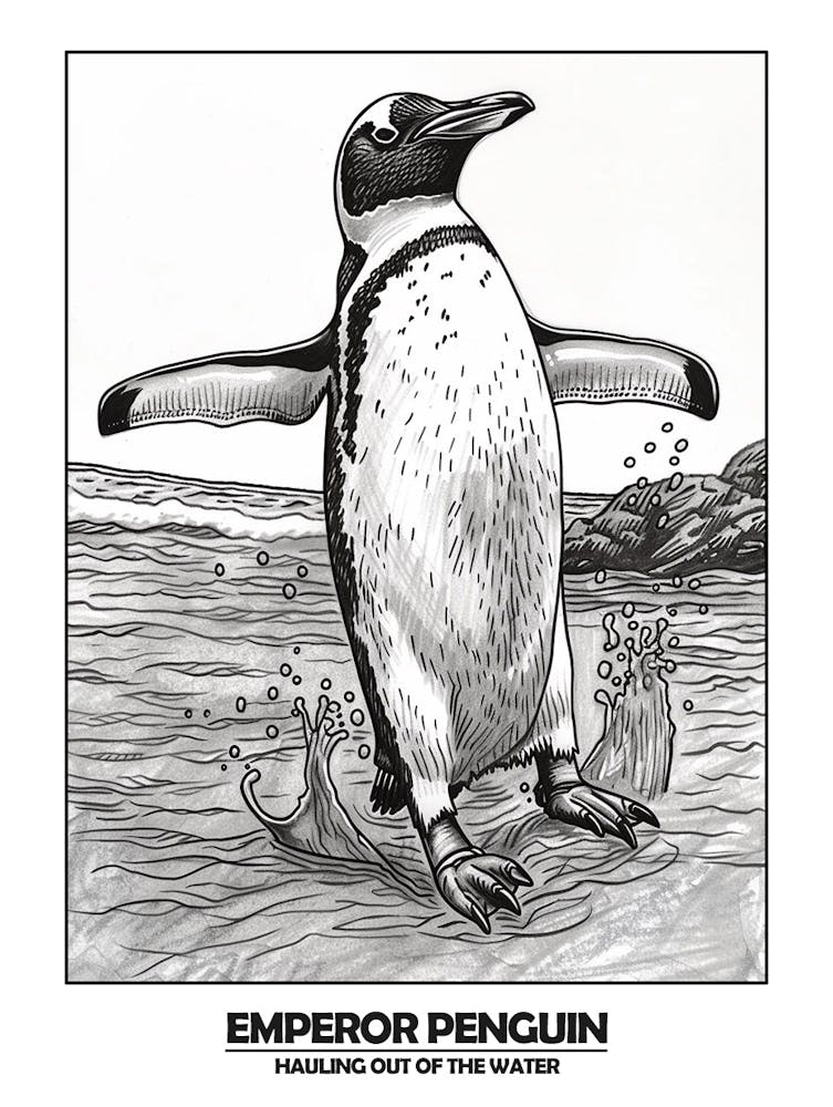 Penguin Hauling Out Of The Water Poster 4
