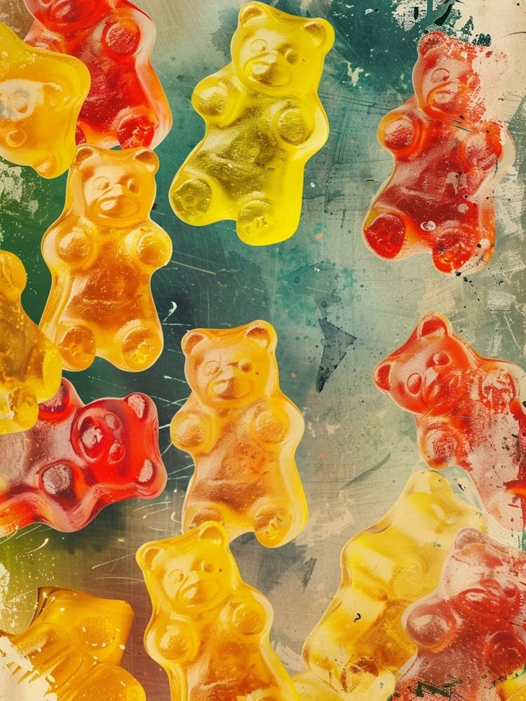 Retro Gummy Bears Candy Sweets Pattern 3
