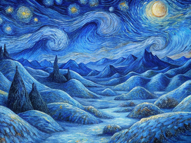 Van Gogh A Snowy Landscape With Textured Hills Und