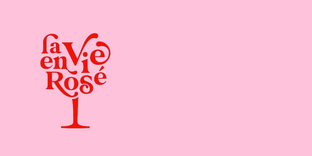 La Vie En Rosé Wine Glass Red On Pink