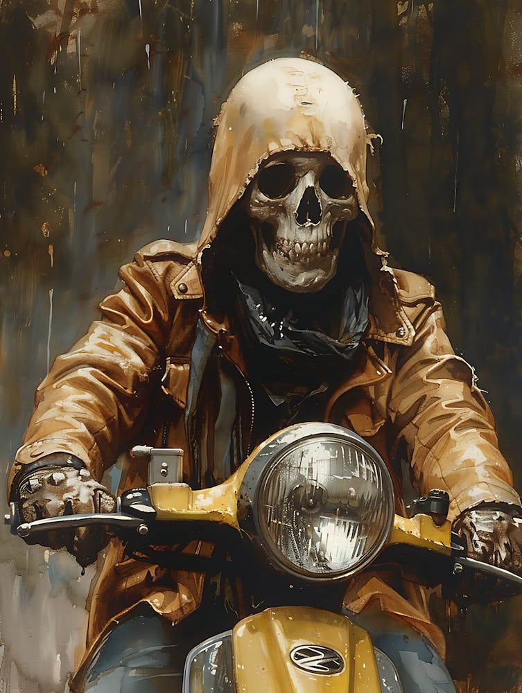 Skull On A Motorcycle