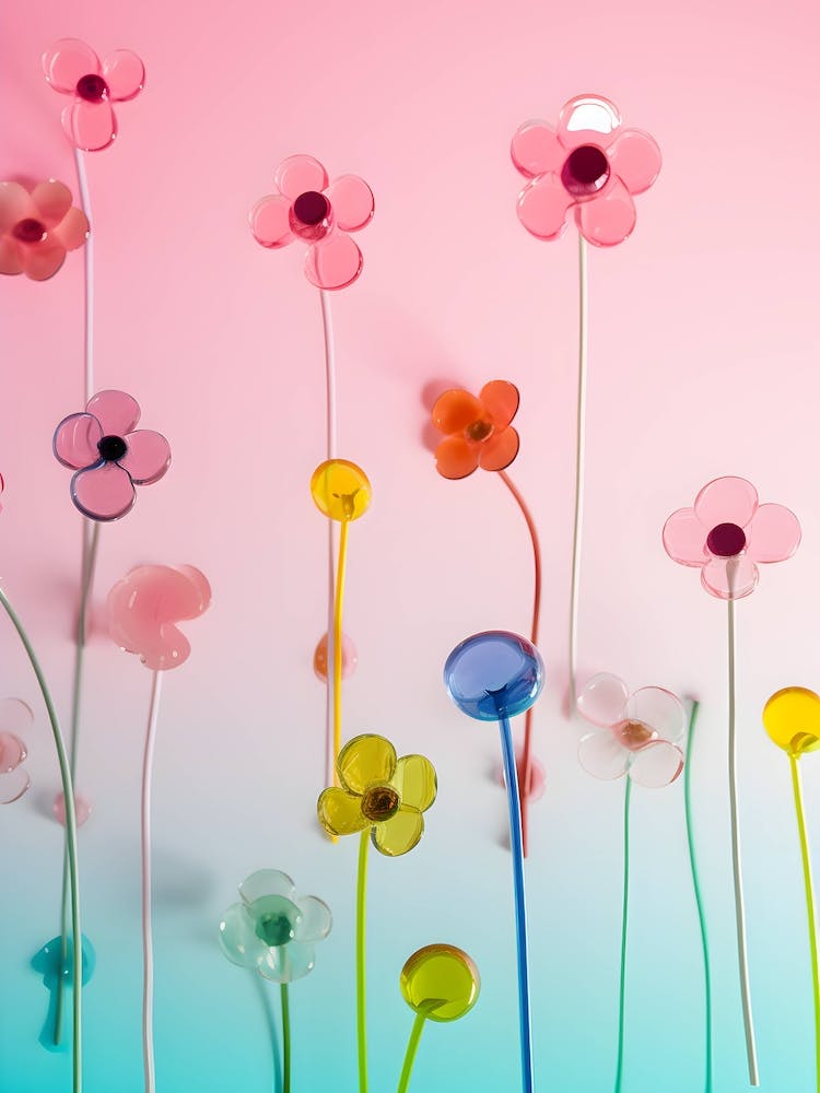 Pastel Flowers On A Wall