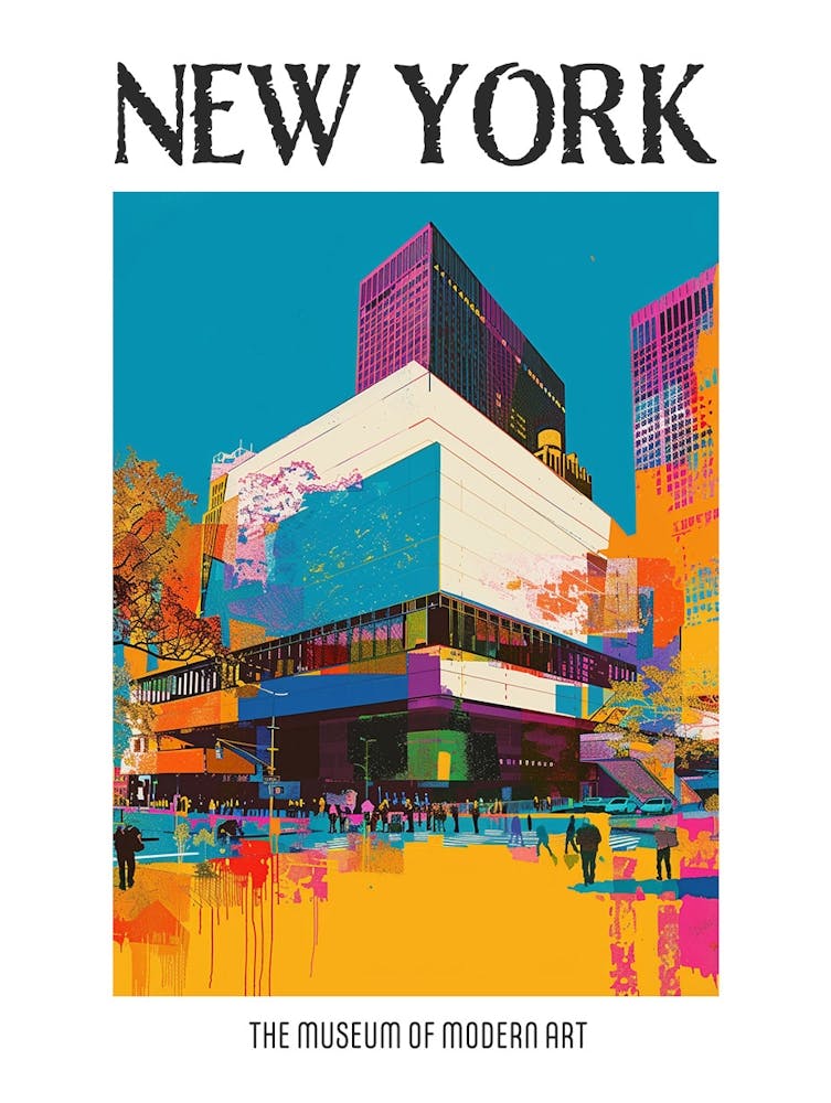 The Museum Of Modern Art New York Colourful Silkscreen Illustration 3 Poster