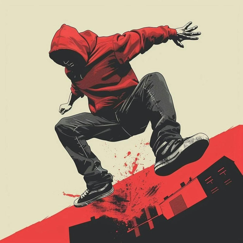 Skateboarder In Red 1