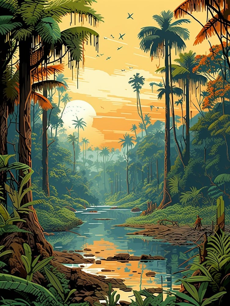 Sundarbans Danum Valley Conservation Area Pixel Art 1