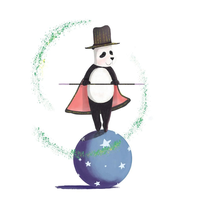 Circus Panda Illustration Square