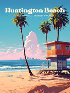 Huntington Beach California Oceanside Modern Travel Art