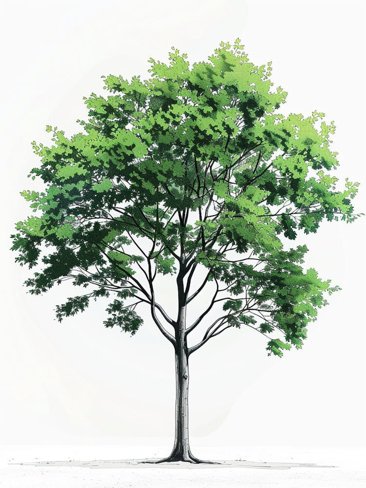 Beech Tree Pixel Illustration 1