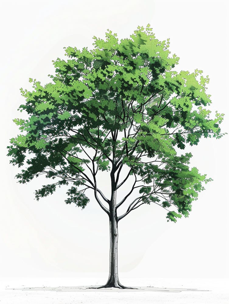 Beech Tree Pixel Illustration 1