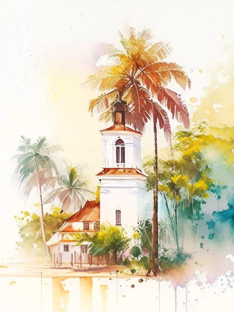 Trancoso Brazil Watercolour Pastel Tropical Destination