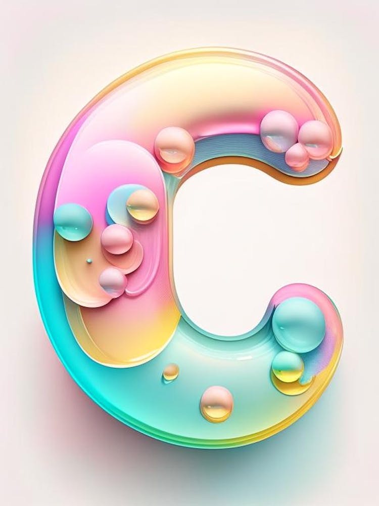 C, Alphabet Bubble Rainbow 2