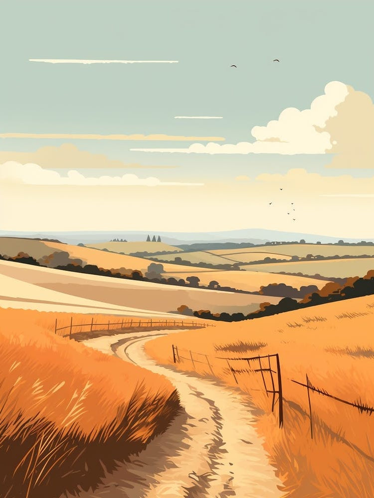 The North Downs Way England 3 Hiking Trail Landscape