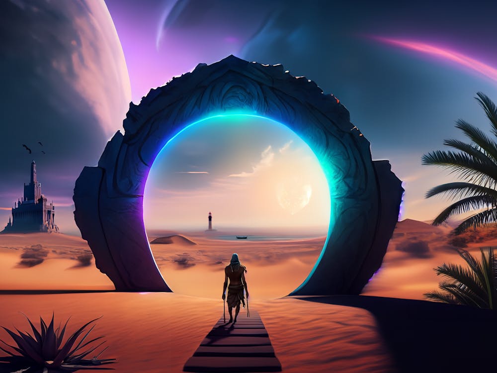 Desert Portal with angel