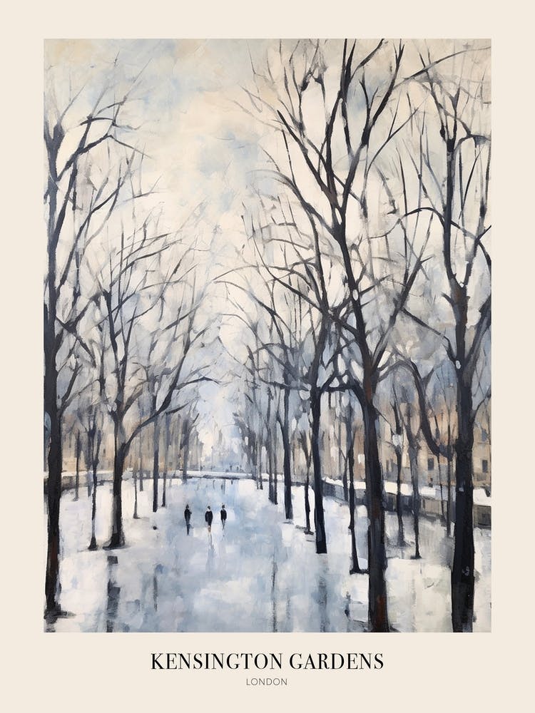 Winter City Park Poster Kensington Gardens London 3