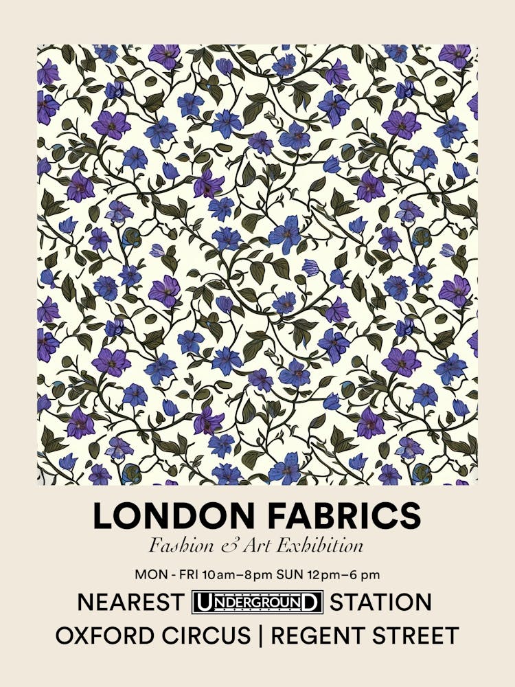 Poster Jasmine Jive Bloom London Fabrics Floral Pattern 4