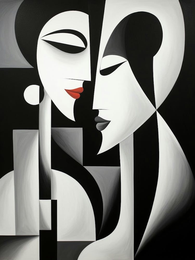 Enigmatic Encounter Abstract Black And White 9