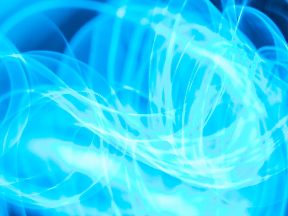 Chaos Blue Glowing Abstract Curved Lines