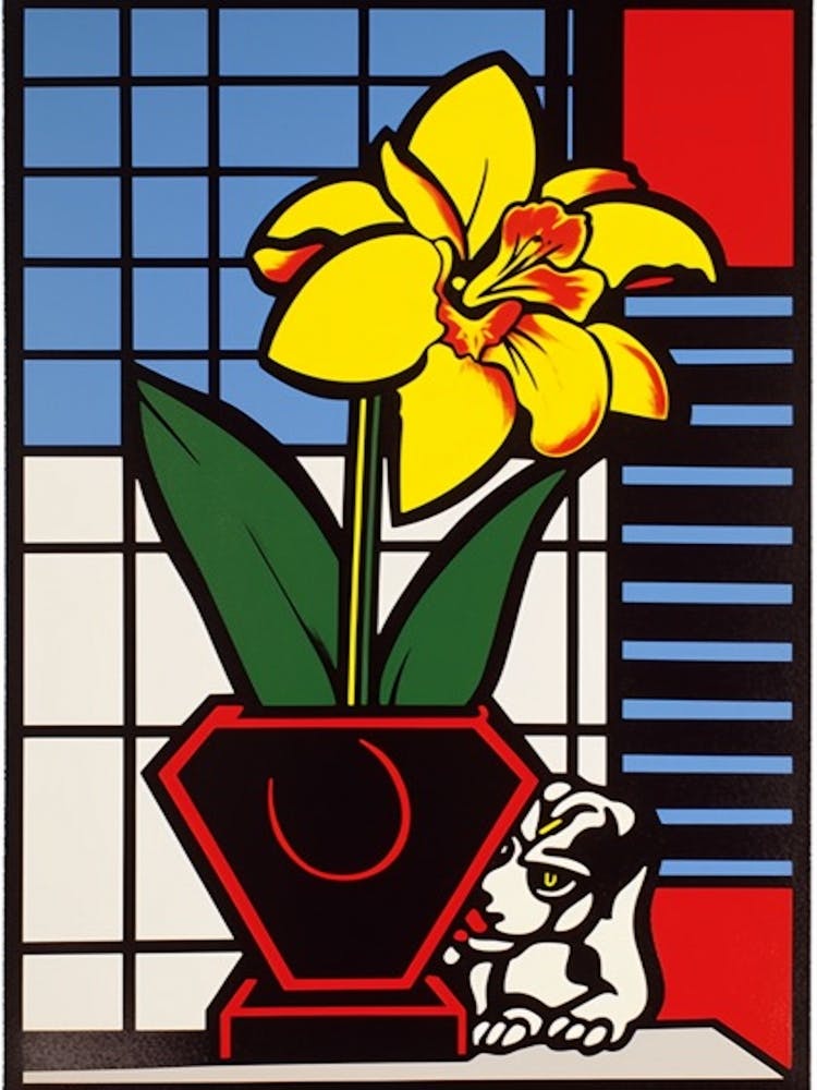 Nature Morte Fleur d'Amaryllis 3 Style Pop Art