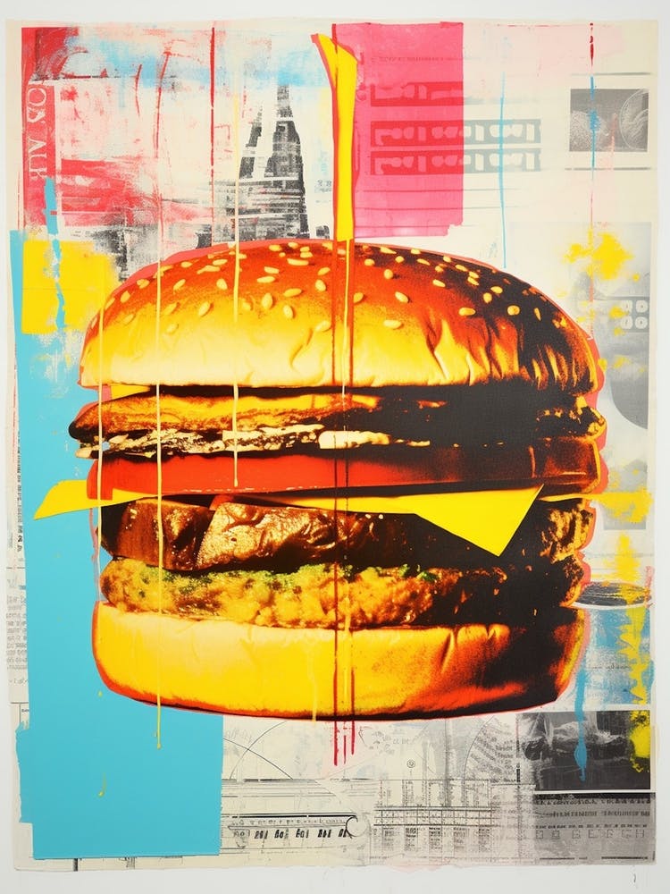 Retro Burger Risograph Inspired 4