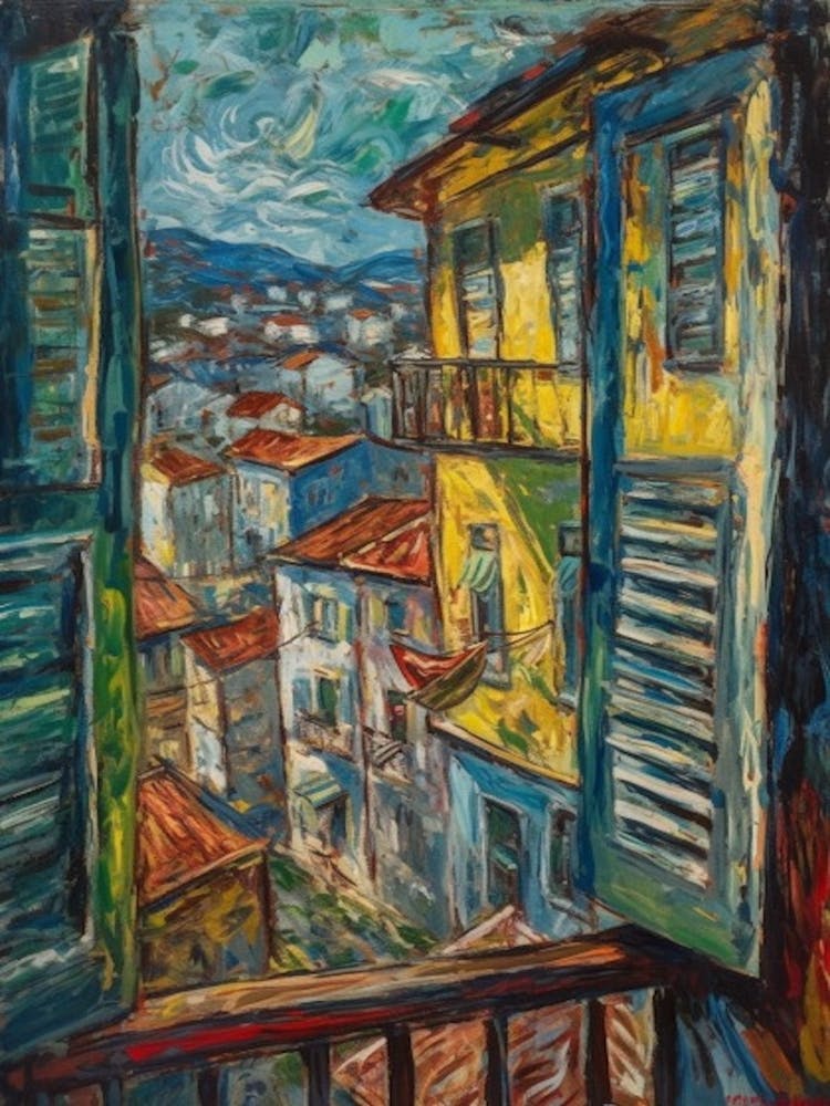 Window View Of Rio De Janeiro In The Style Of Expressionism 4