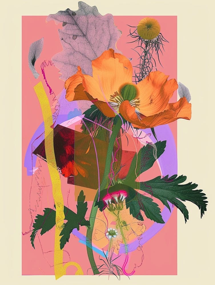 Buttercup 1 Neon Flower Collage