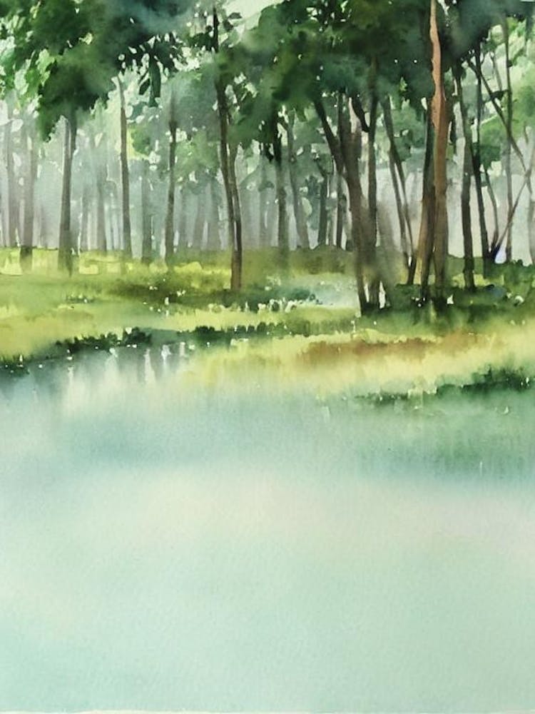 Chitwan National Park Nepal Water Colour Poster