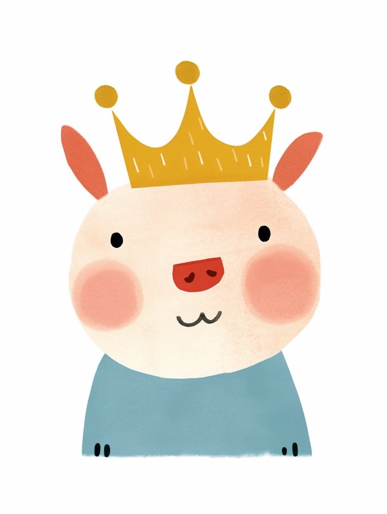 Little Pig 6 Wearing A Crown