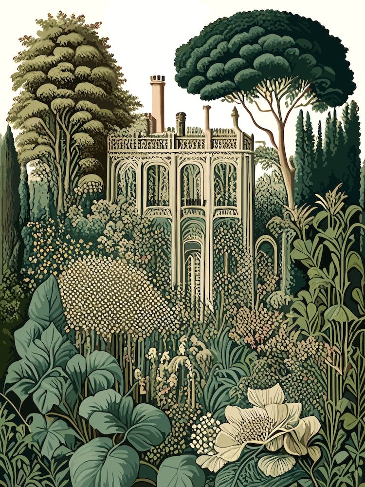 Villa Cimbrone Gardens, 1, Italy Vintage Botanical