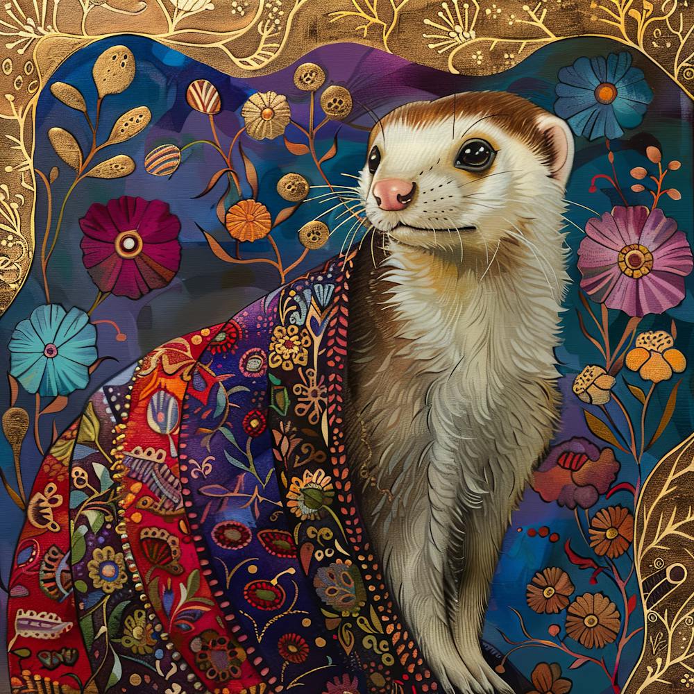Patchwork Quilted Ferret 1