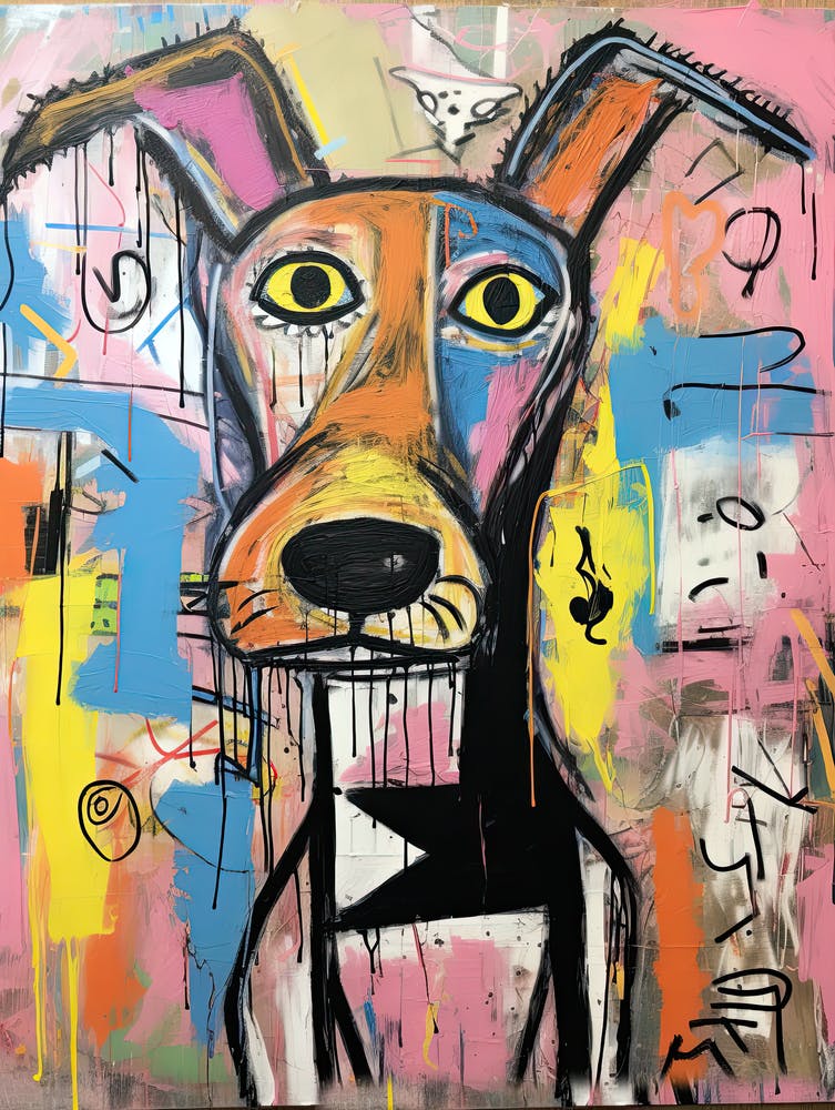 Barking Monochrome Melodies: Neo-Expressionist Dog Tales