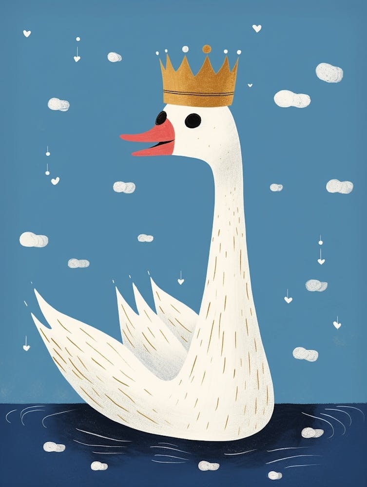 Little Swan 1 Wearing A Crown