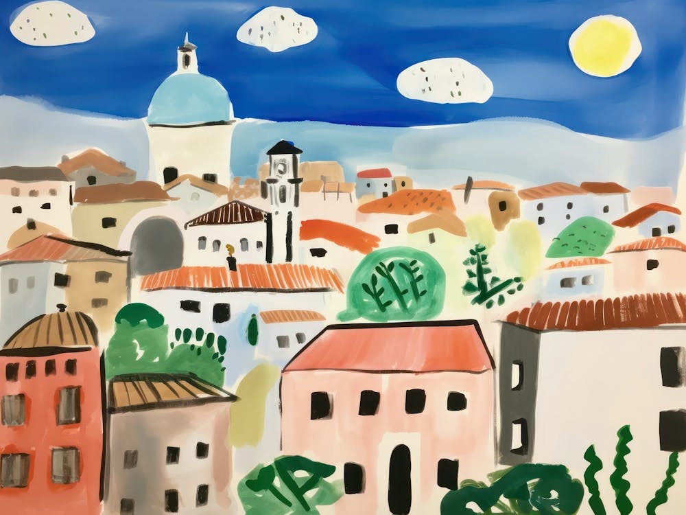 Vicenza Italy Cute Watercolour Illustration 2