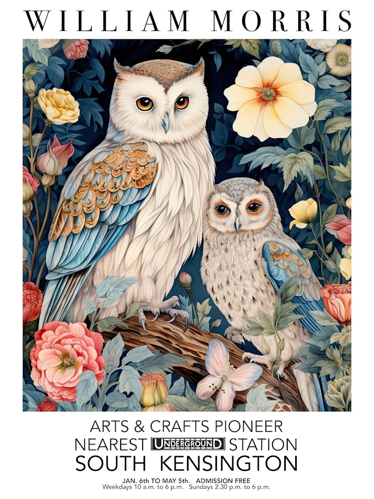 William Morris White Owl And Owlet Mothers Day Gift Flowers