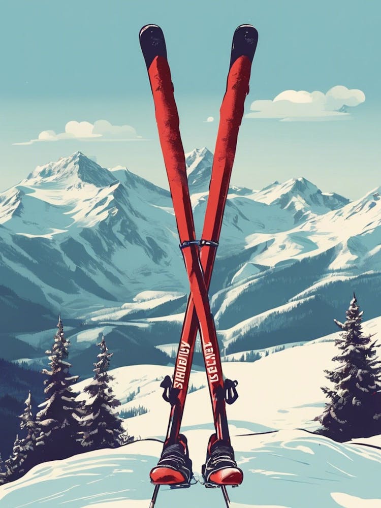 Skis In The Snow 1