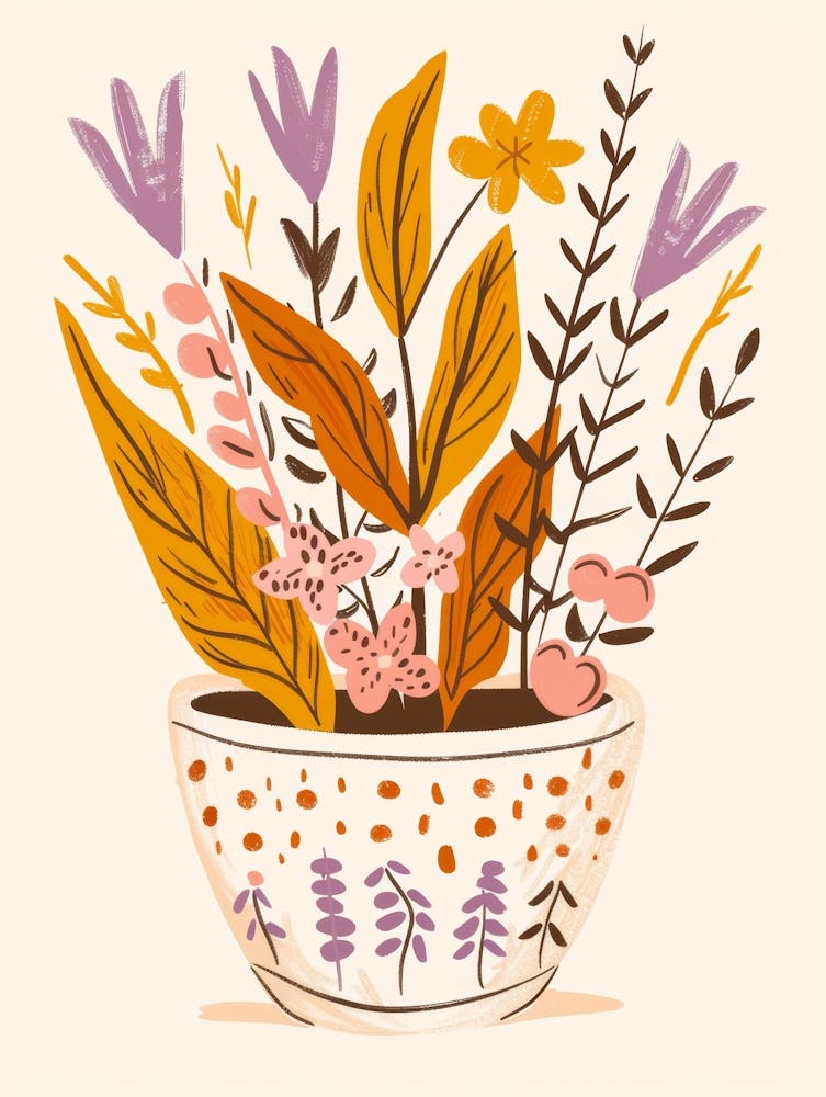 Flower Arrangement In A Pot