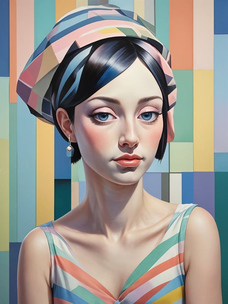 Colourful Abstract Portrait Of A Woman no2