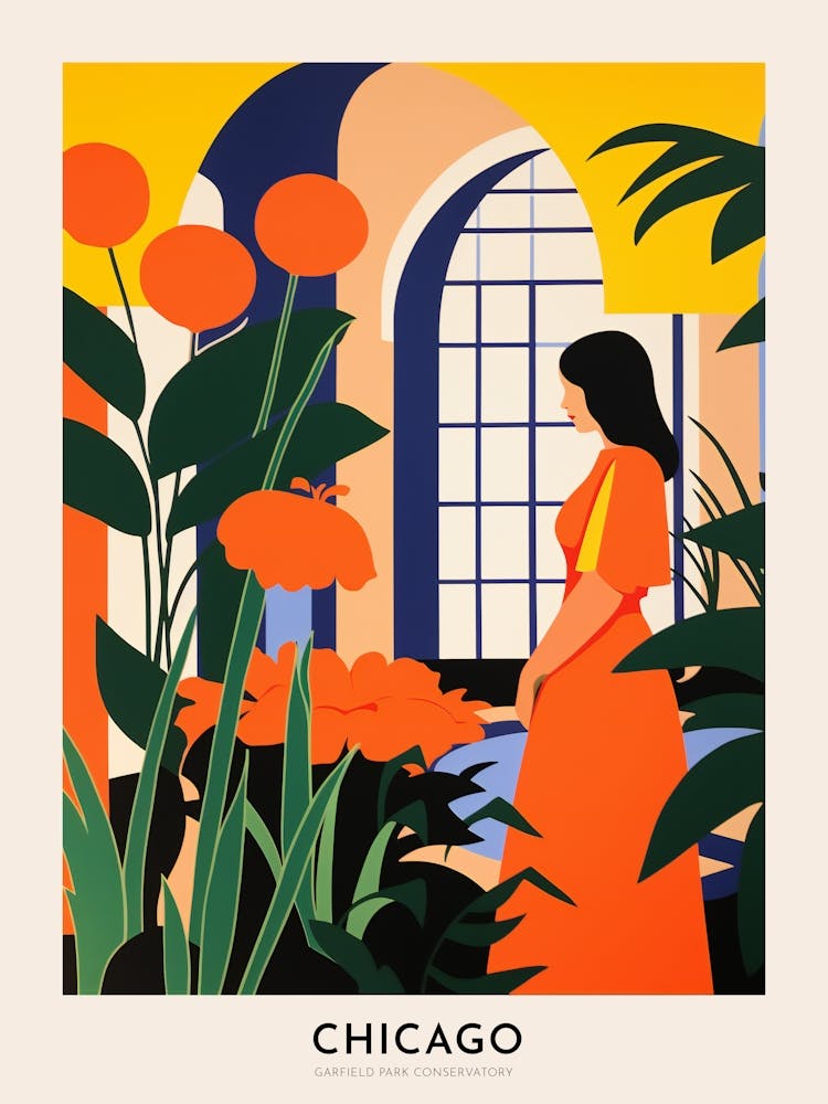 Garfield Park Conservatory 3 Chicago Colourful Travel Poster