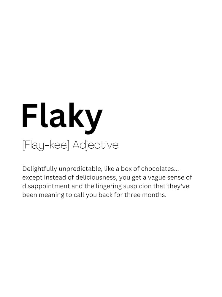 Flaky Definition Meaning 1