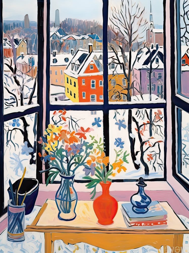 Le Rebord de Fenêtre de Munich   Germany Neige Inspiré par Matisse 1
