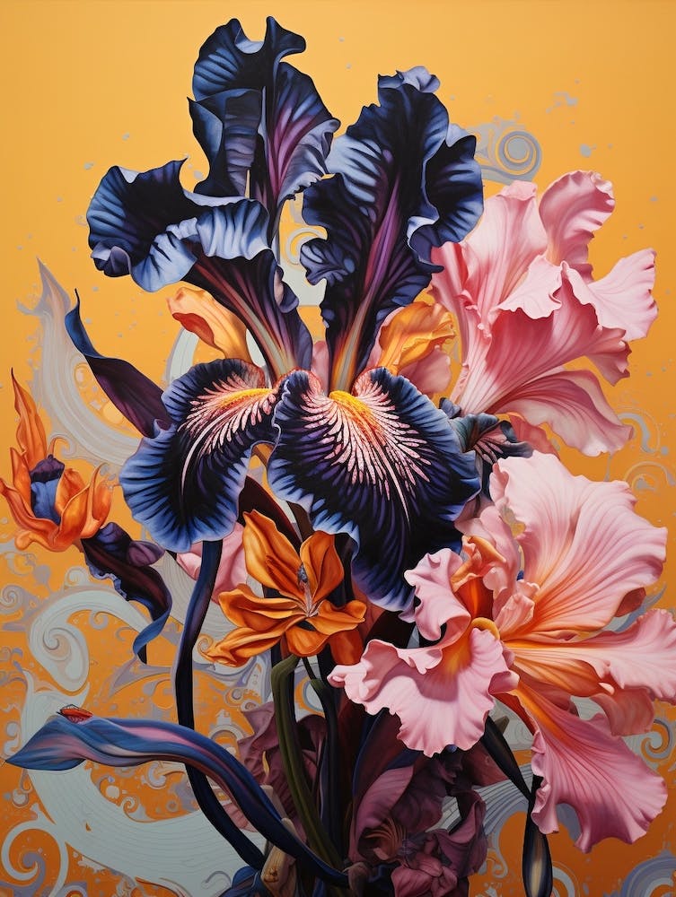 Surreale Blumen Iris 2 Blumenmalerei