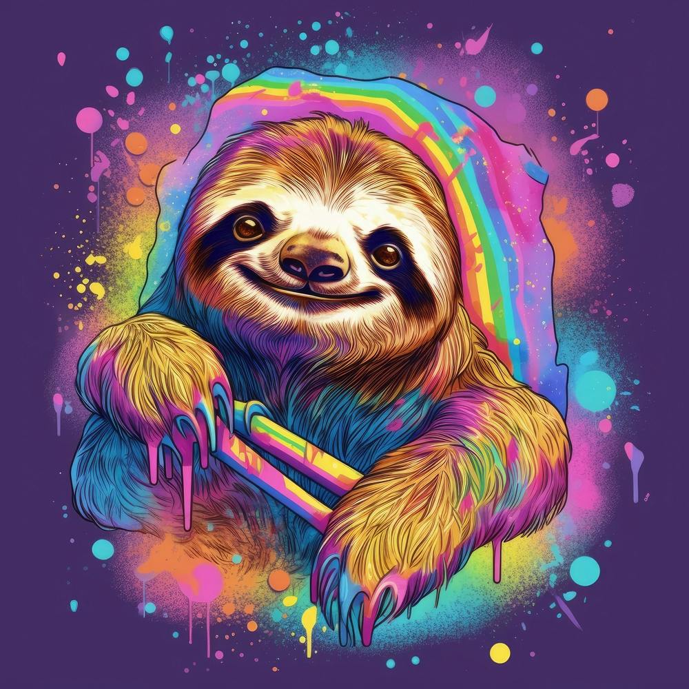 Rainbow Sloth Pop Art Print by Artsy Bessy – Fy!