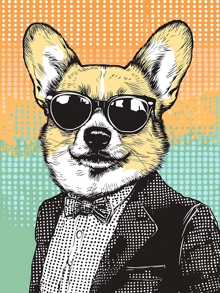 Super Cool Corgi Illustration Pop