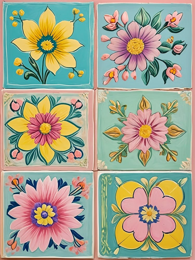 Floral Tile Set no5