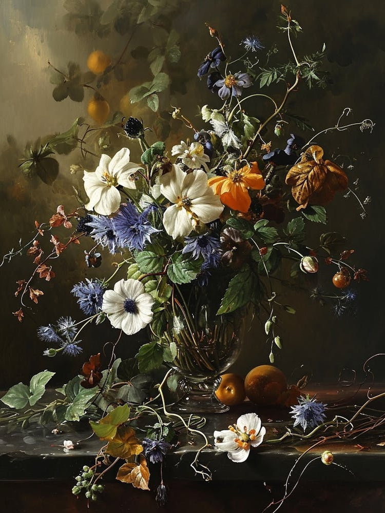 Baroque Floral Still Life Veronica Flower 1