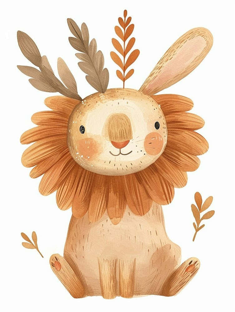 Lionhead Rabbit Kids Illustration 2