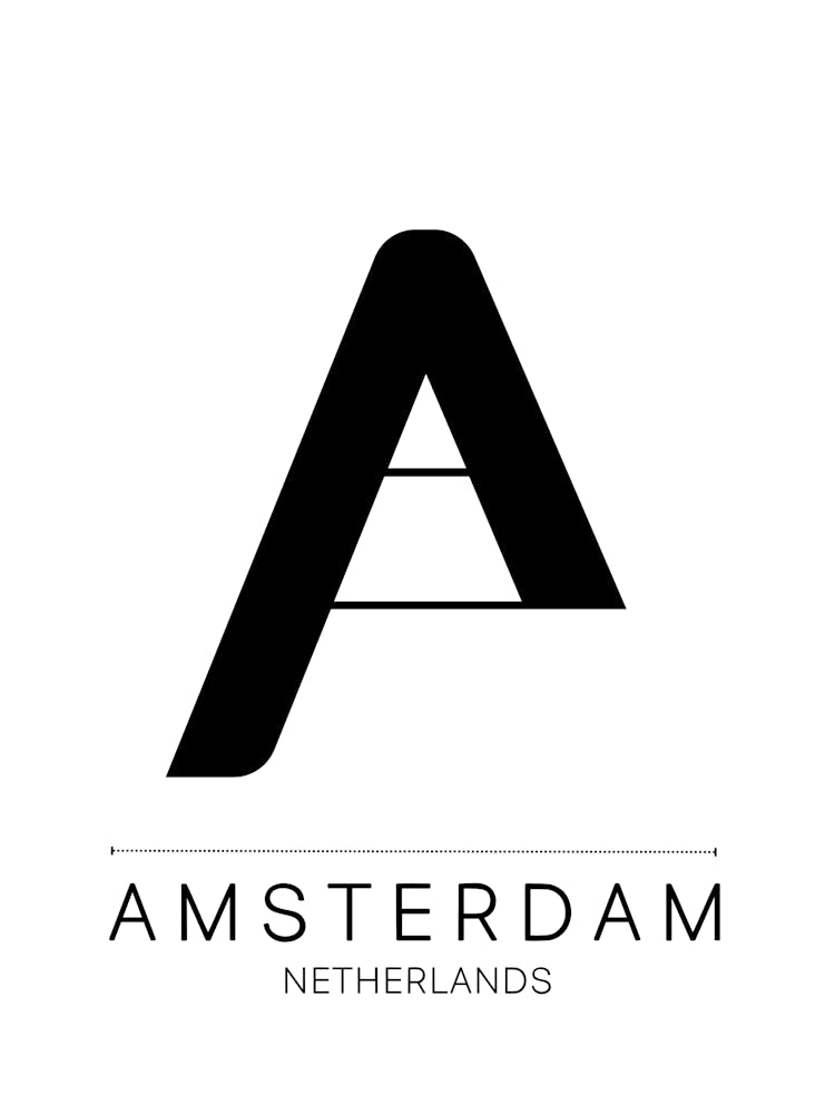 Amsterdam City Typography Wall